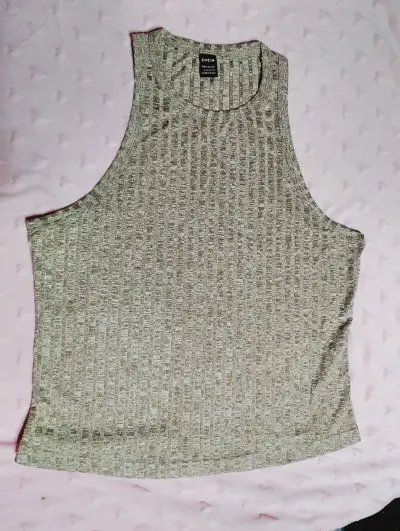 Polera sin mangas Shein gris jaspeado - miniatura 1