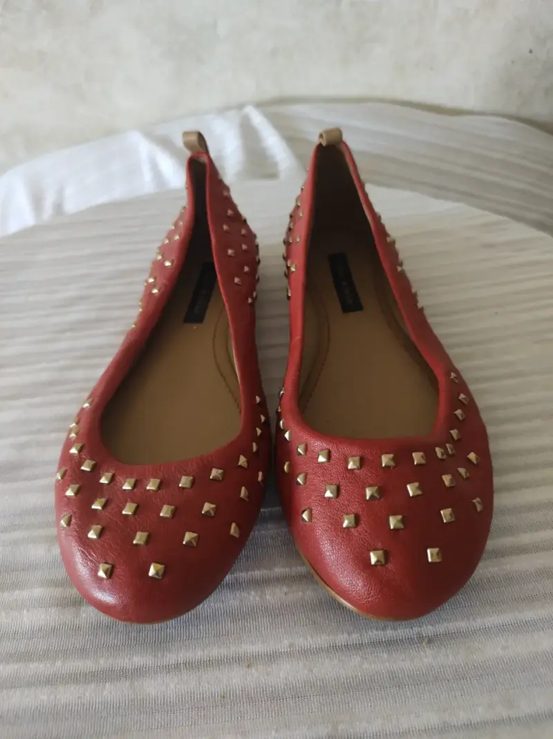 Bailarinas rojas con tachas Zara TALLA 35 - 36 - 5