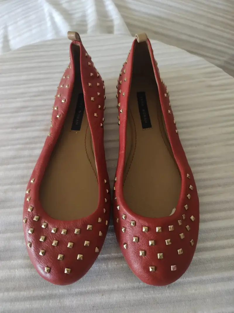 Bailarinas rojas con tachas Zara TALLA 35 - 36 - 6