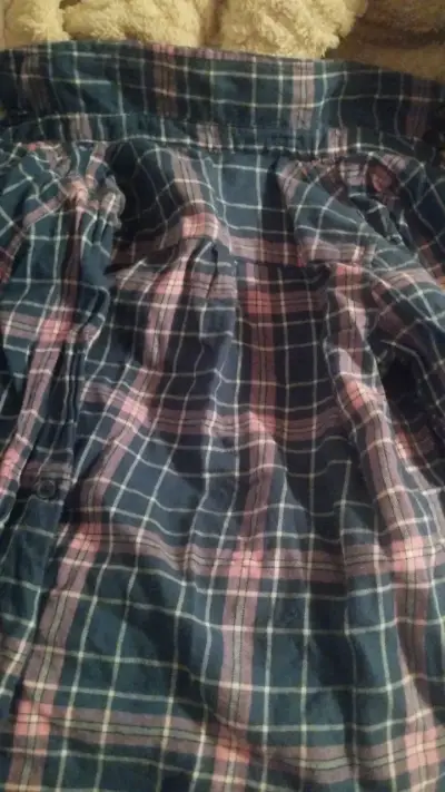 Camisa de franela a cuadros azul y rosa - miniatura 3