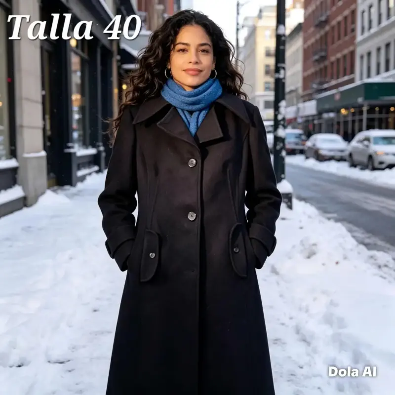 Abrigo negro elegante talla 40