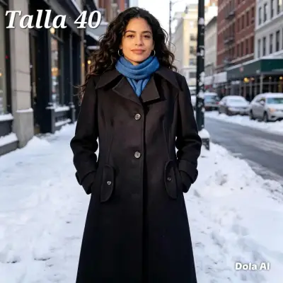 Abrigo negro elegante talla 40 - miniatura 1