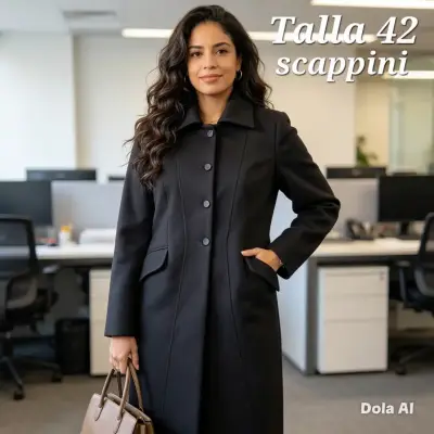 Abrigo negro Scappini talla 42 elegante - miniatura 1