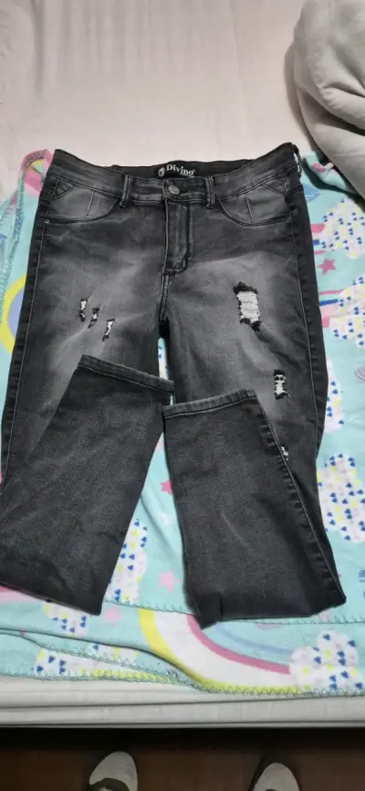 Jeans negros desgastados Divino - miniatura 1