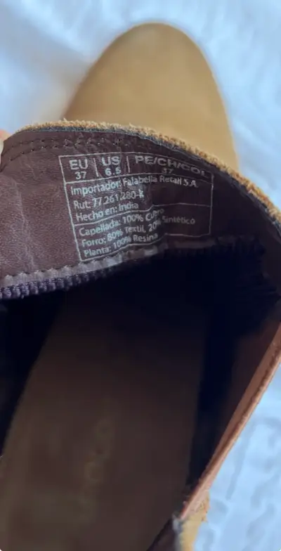 Botines de gamuza marrón con tacón 100% cuero - miniatura 3
