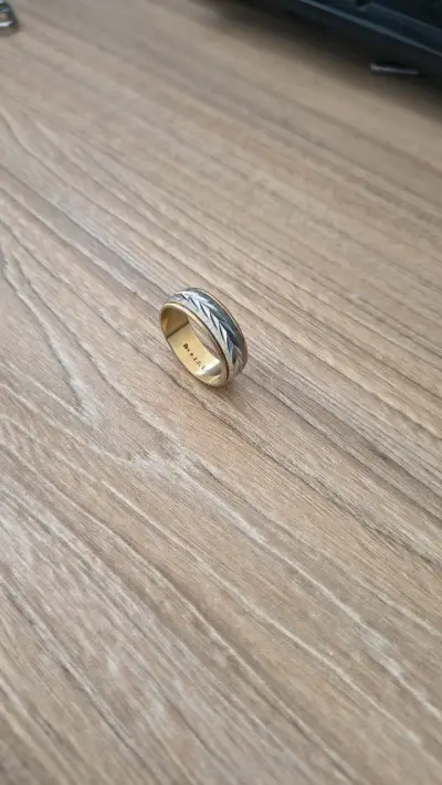 Anillo bicolor bañado en oro - miniatura 1