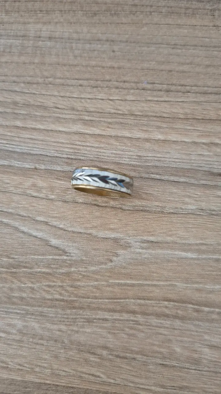 Anillo bicolor bañado en oro - 2