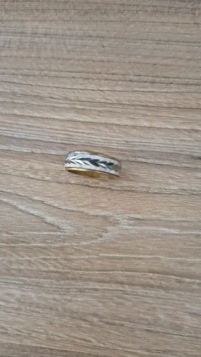 Anillo bicolor bañado en oro - miniatura 2