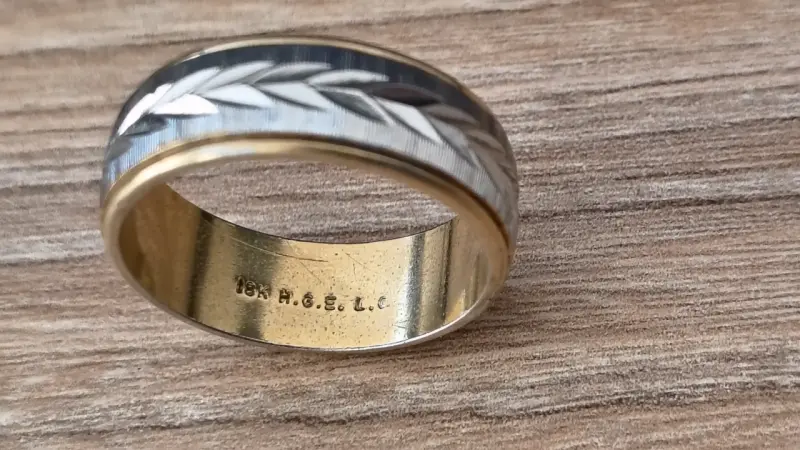 Anillo bicolor bañado en oro - 3