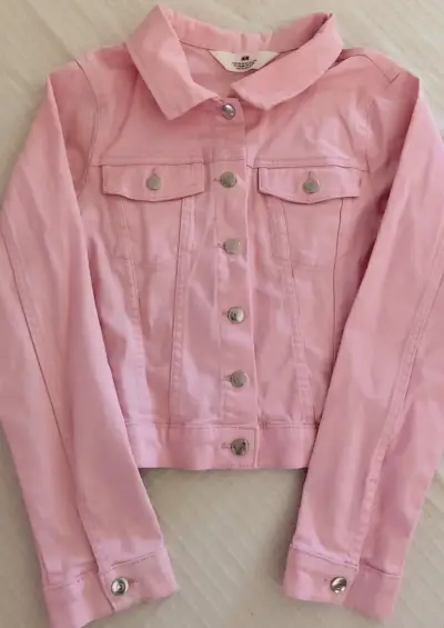 Chaqueta de mezclilla rosa H&M para niña - miniatura 1