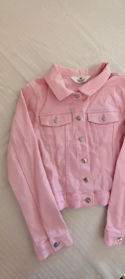 Chaqueta de mezclilla rosa H&M para niña - miniatura 2