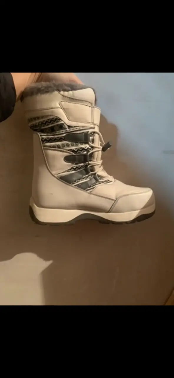 Botas de nieve blancas con forro térmico - 1