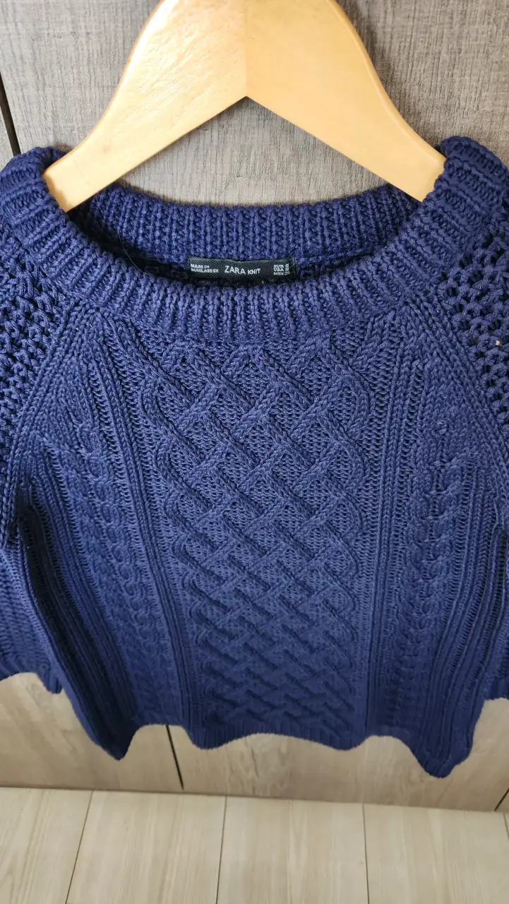 Chaleco de punto azul marino Zara - 3