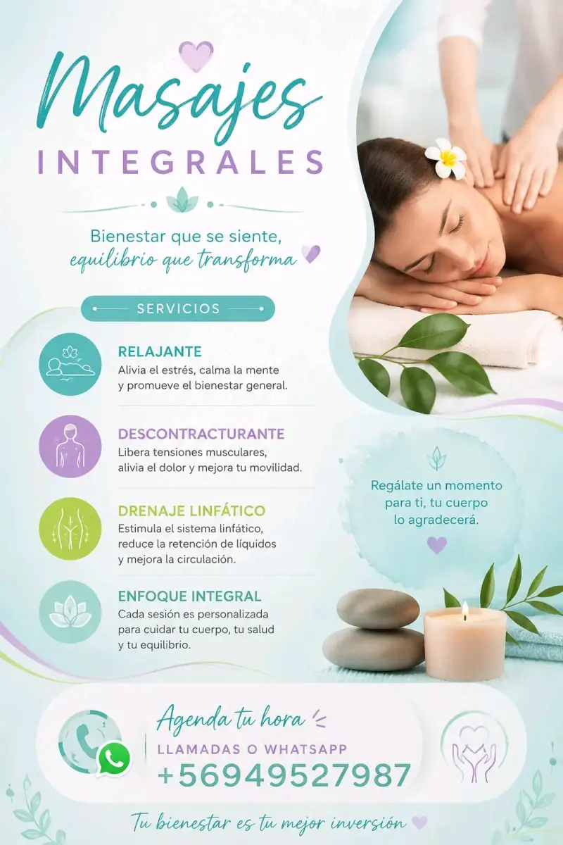 Masajes integrales de relajación y bienestar