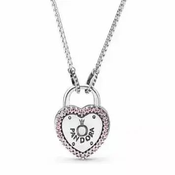 Collar Pandora corazon candado con dije de corazón - 2