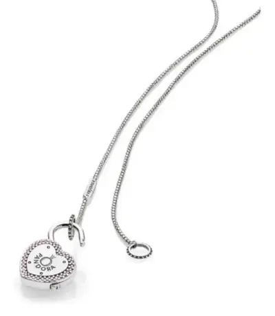 Collar Pandora corazon candado con dije de corazón - miniatura 5