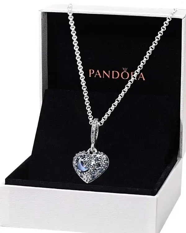 Collar Pandora corazón con cristales azules - 1