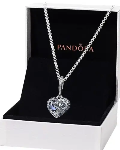 Collar Pandora corazón con cristales azules - miniatura 1