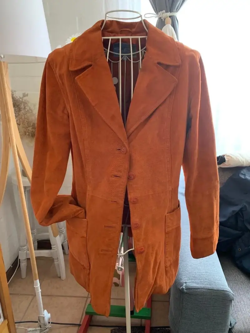 Chaqueta de gamuza marron naranjo  para mujer - 1