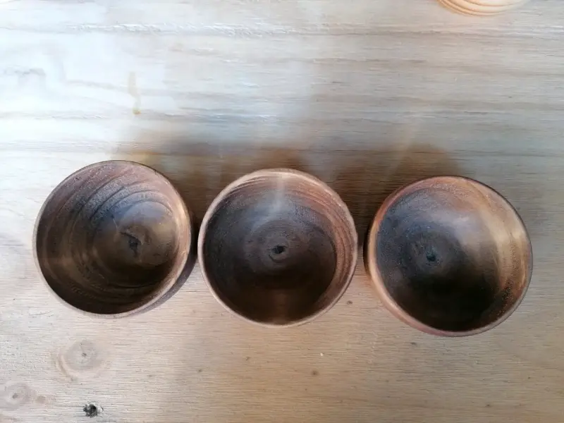 Set de 3 cuencos de madera rústicos - 2