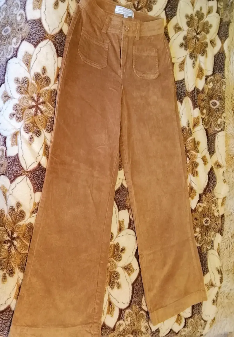 Pantalones de pana marrón para mujer vintage - 4