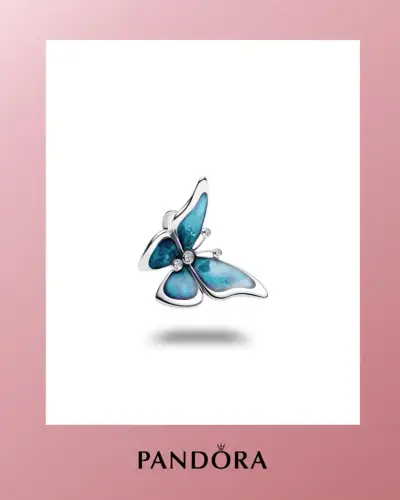Anillo Pandora mariposa azul esmaltada - miniatura 1