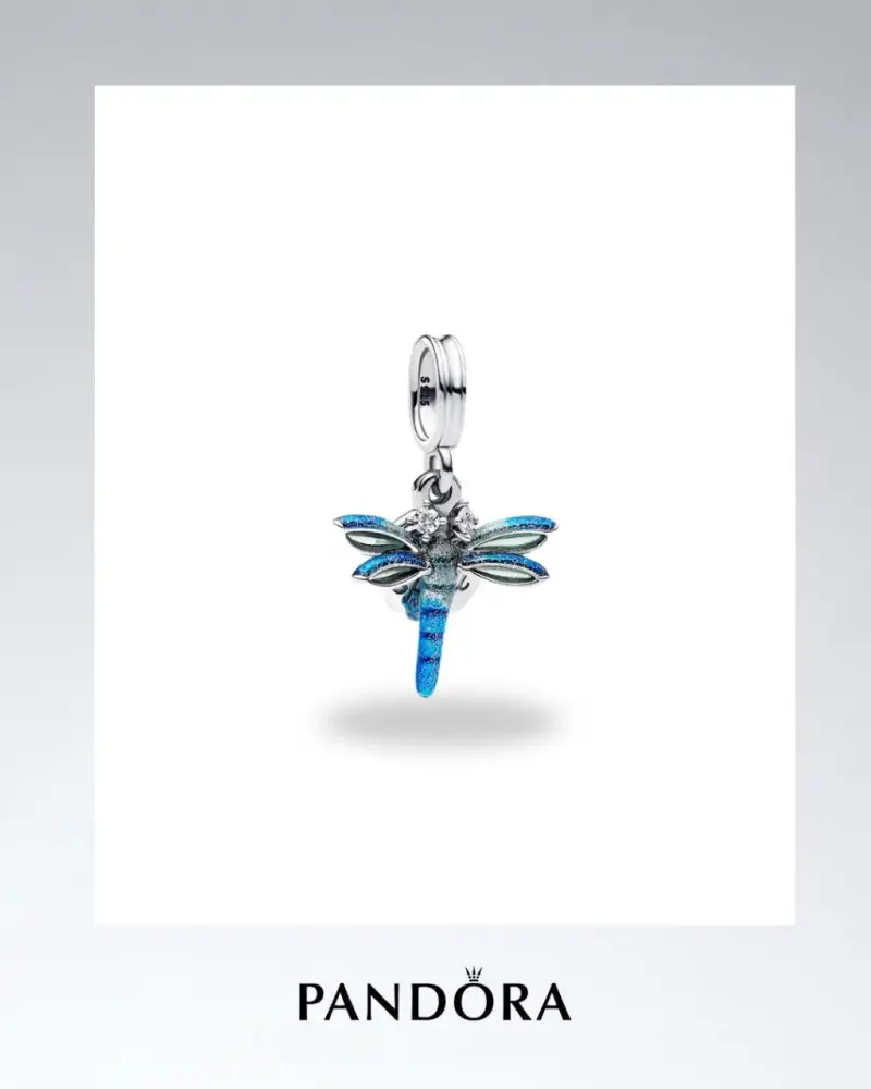 Charm Pandora libélula azul en plata - 1