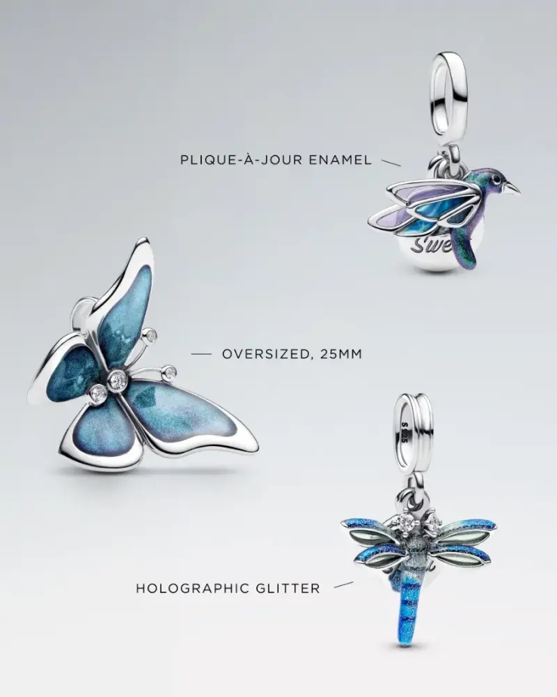 Charm Pandora libélula azul en plata - 2
