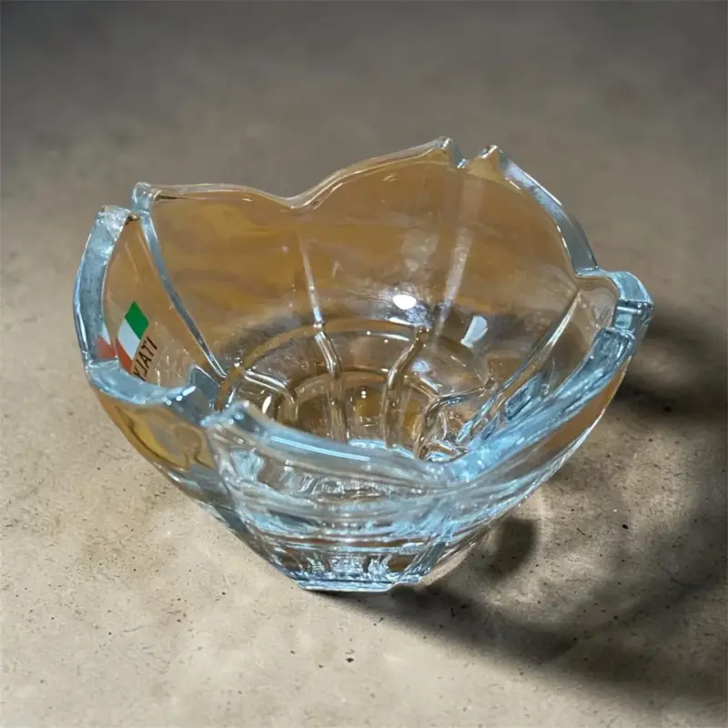 Cuenco portavela de criatal italiano decorativo
