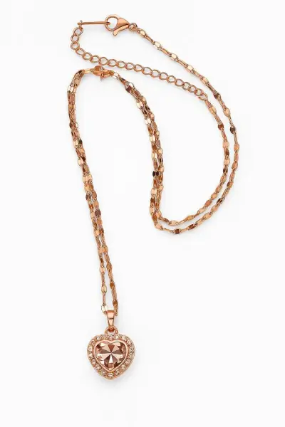 Collar de corazón con cristales dorado - miniatura 2