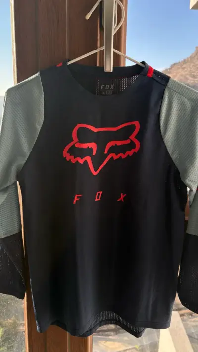 Polera deportiva Fox Defend azul y gris - miniatura 1