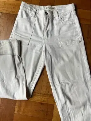 Pantalones anchos blancos de mujer - miniatura 2
