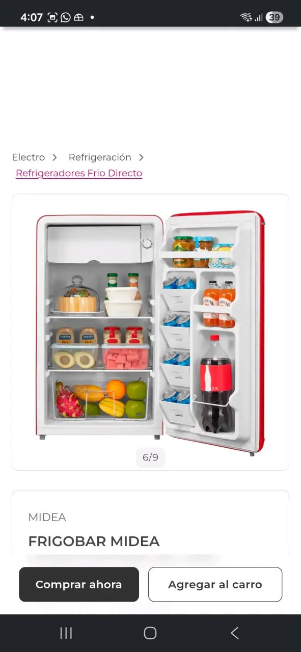 Refrigerador retro Midea rojo A+ - 3
