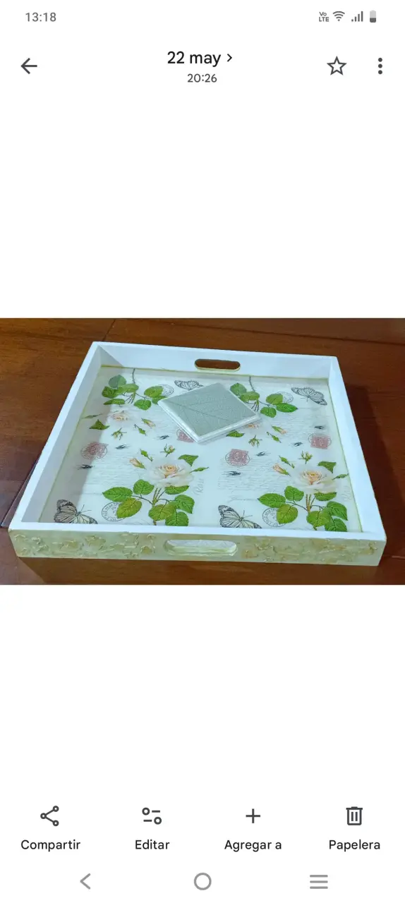 Bandeja decorativa con diseño floral - 5