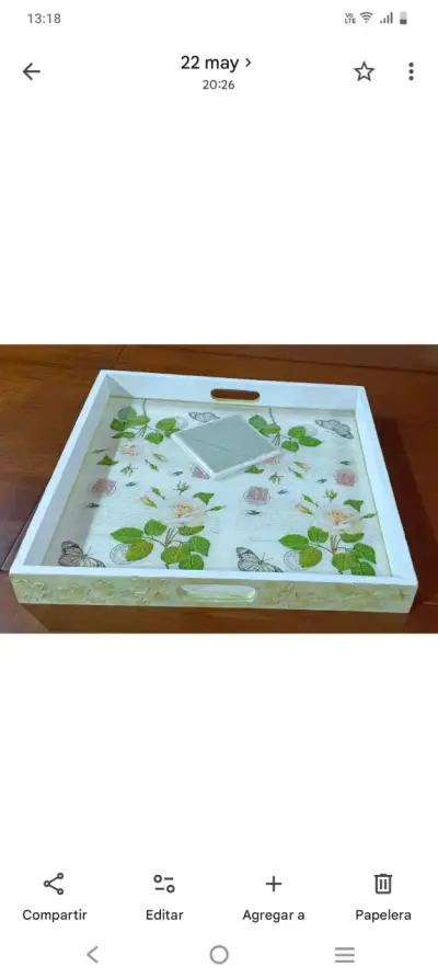 Bandeja decorativa con diseño floral - miniatura 5