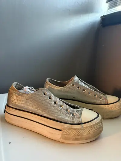 Zapatillas  C/MORAN plateadas con plataforma - miniatura 1