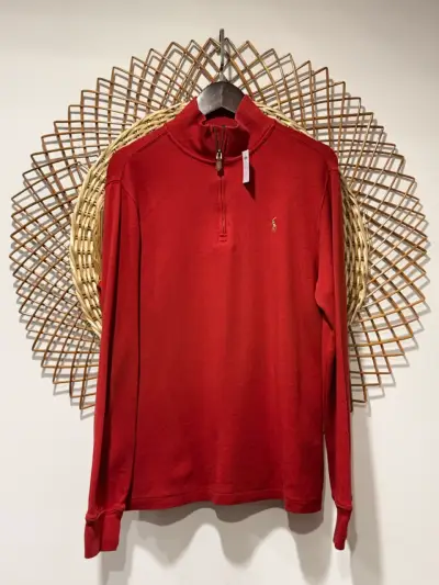 Polerón rojo con cierre medio Polo Ralph Lauren - miniatura 1