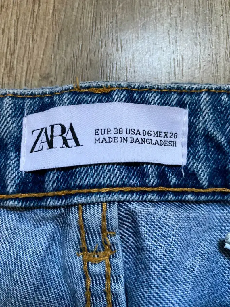 Jeans de mezclilla azul con dobladillo mujer - 3