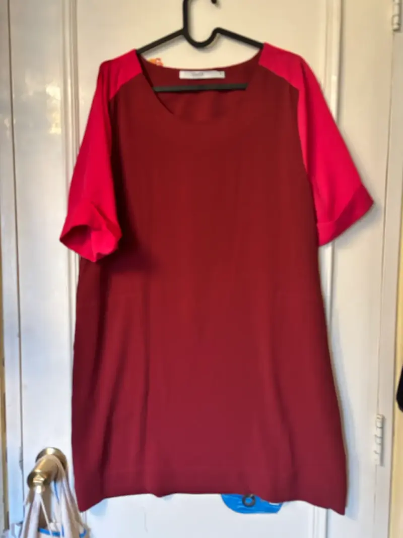 Vestido María Cher burdeo y fucsia - 1