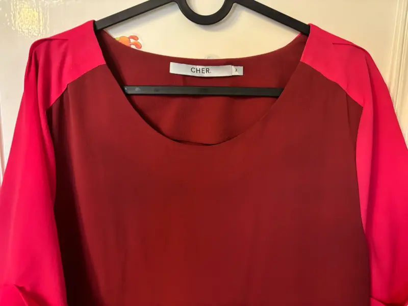 Vestido María Cher burdeo y fucsia - 2
