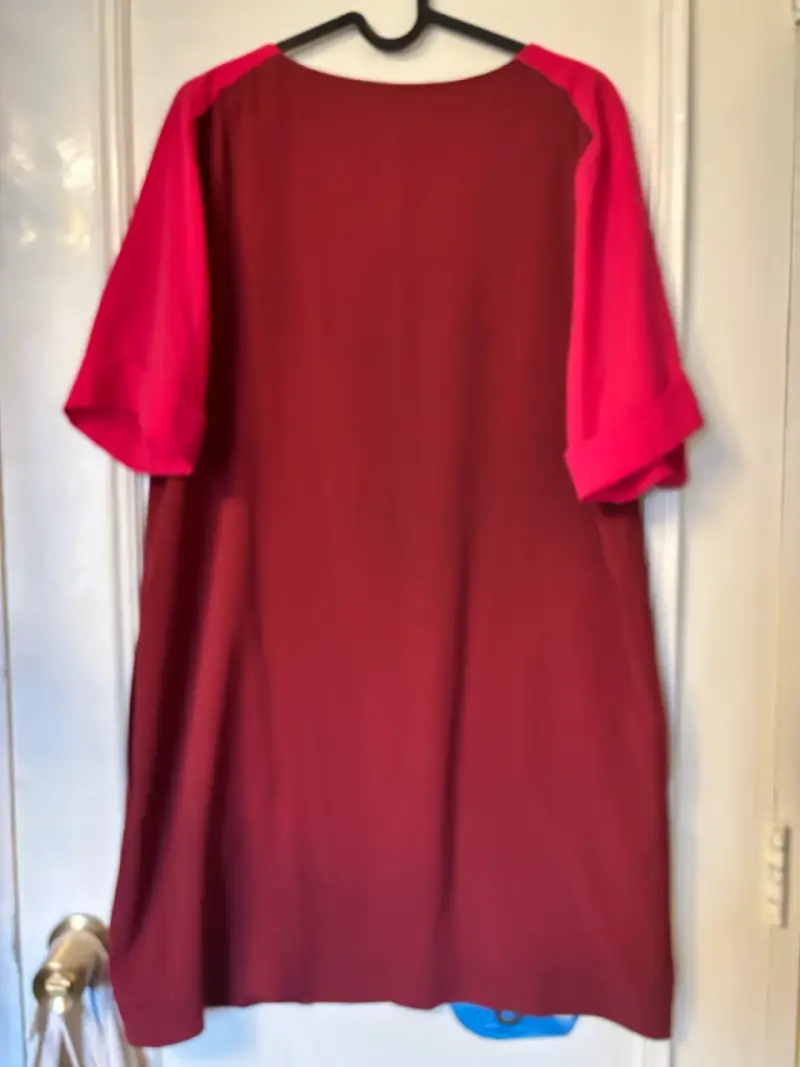 Vestido María Cher burdeo y fucsia - 3