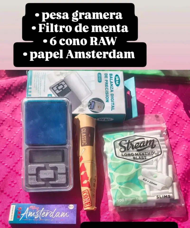 Kit para fumar con pesa y filtros mentolados