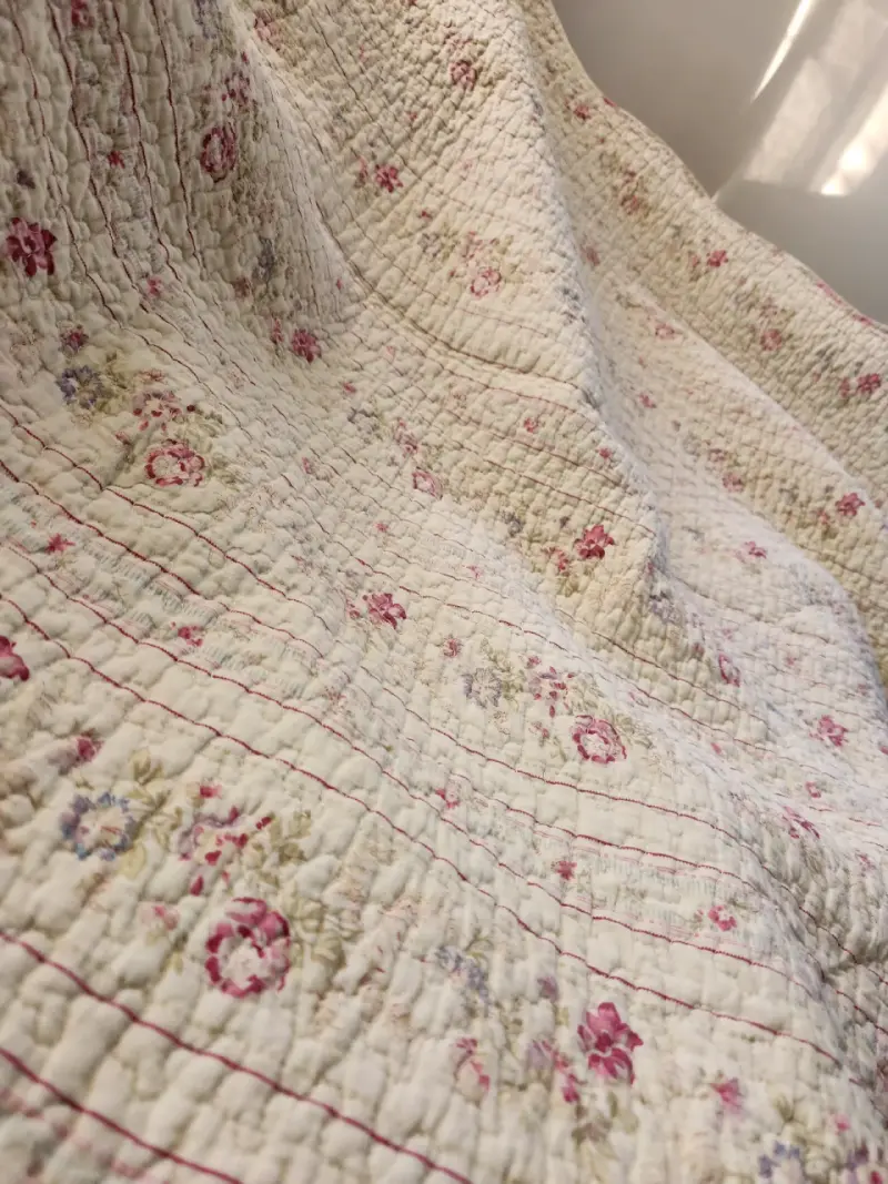 Cubrecama floral acolchado vintage - 2