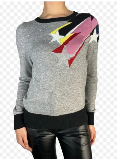 Suéter gris con diseño de estrellas Rapsodia - miniatura 5