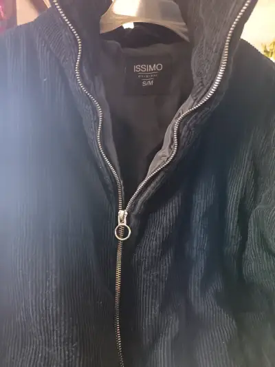 Chaqueta negra de pana Issimo con cierre - miniatura 1