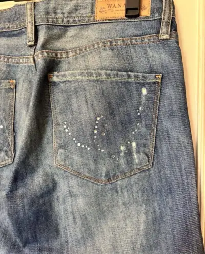 Jeans azules con detalles de strass Wanama - miniatura 3