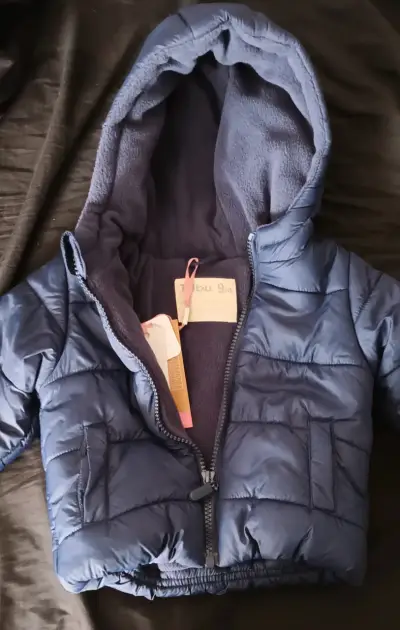 Chaqueta acolchada azul para bebé 9 meses - miniatura 1