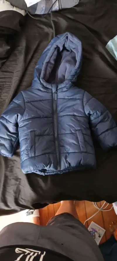 Chaqueta acolchada azul para bebé 9 meses - miniatura 2