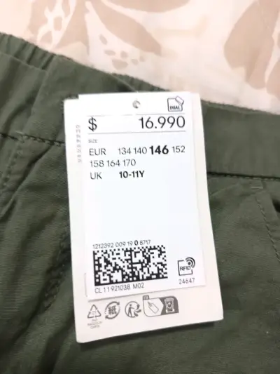 Pantalones verdes para niños talla 10-11 años - miniatura 1