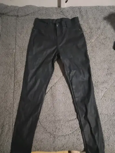 Pantalones a rayas blanco y negro elasticados - miniatura 4
